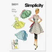 Retro Chic Apron Kit: Code 9311 Sewing Pattern, Sizes S-L, Classic White
