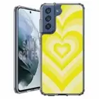For Samsung Galaxy S20 S21 S23 S24 FE 5g TPU Case+Glass(Wild-Heart Yellow)