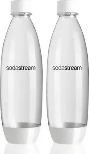 SodaStream Dishwasher SafeWhite Slim Carbonating Bottles Twin Pack, 1L
