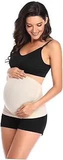 WOFASHPURET Elastic Pregnancy Support Girdle Maternity Abdominal Belt Skin Tone Hipline 85-95cm Comfortable Wear for Pregnant Women