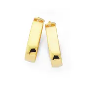 9ct Gold 6x20mm Half Round Hoop Earrings