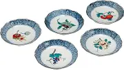 Maryone K4-43 Kutani Ware No. 4.3 Dishes, Fruit Picture Change, Set of 5