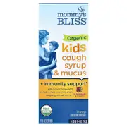 Mommy's Bliss, Kids, Organic Cough Syrup & Mucus + Immunity Support, 1-12 Yrs, Elderberry, 4 fl oz (120 ml)