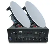 Bluetooth Amplifier + 2x8" Ceiling Speakers Cafe Restaurant 172C+LGC83