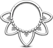[Agrewd] Minimalist Lotus G23 Solid Titanium Septum Rings 16G Flower Septum Jewelry Dainty Helix Daith Earrings for Women Daith Piercing Jewelry Surgical Steel Hypoallergenic