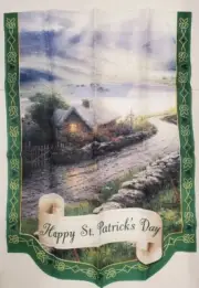 St Patrick’s Day Flag Thomas Kinkade 28x40 NEW with COA Year Of Glad Tidings