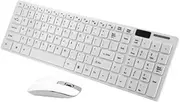 Angoily Ultra-Thin White Keyboard Wireless Mouse 2.4g Keyboard Computer Wireless and Mouse for Home Office