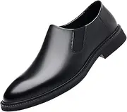 [QEEFXLQI] Leather Shoes for Men New Business Men's Shoes Slip-on Casual Leather Shoes British Style Pointed Loafers