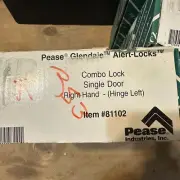 Pease Glendale Combo Lock Alert-Lock Right-Hand Single Door Brass Finish