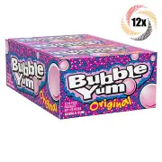 Full Box 12x Pack Bubble Yum Original Flavor Bubble Gum | 10 Pieces Each | 2.8oz