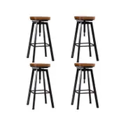 Levede 4x Wooden Vintage Industrial Bar Stools