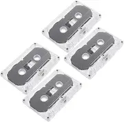 DOITOOL 4pcs Blank Audio Tapes for Recording Empty Cassette Tapes Transparent Case for DIY Music Voice Blessings and Teaching Materials