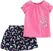 [Carter's] Baby Girls Butterfly Rainbow Skort Set