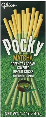 Pocky Matcha Green Tea Cream Covered Biscuit Sticks, 1.41 Ounce (Pack of 20)