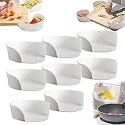 Food Prep Bowls for Cutting Board, Preparation Bowl, Food Prep Bowls Slide Under Cutting Board, Food Plate Convenient Chopping Board Side Dish Plate for Kitchen Restaurant Home Use (8 pcs)