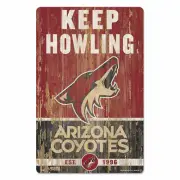 NHL Arizona Coyotes Keep Howling Slogan Wood Sign Wooden Sign Wood Ice Hockey
