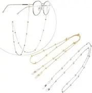 [Taicols] Beaded Eyeglass Chain Sunglass Chain Face Mask Chain Holder Reading Glassess Chain Eye Glasses String Holder Adjustable Metal Eyeglass Chains Elderly Eyewear Retainer Chain