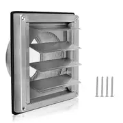 Ventilation Grille 150mm Stainless Steel Air Vents Cover, Louvered Grille Cover Vent Flat Ducting Air Vent Wall Inlet Silver