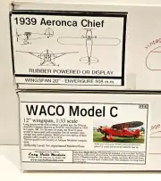 EASY BUILT MODELS 2X LOT WACO MODEL C + 1939 AERONCA CHIEF NEW BALSA AIRPLANES