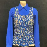 Wire Horse Royalty Blue Sequin Western Show Vest NEW
