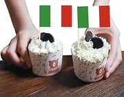 Italy Mini Flag Cupcake Topper,100 PCS Small Italian Banner Cake Cheese Label,Mini Toothpick,Tiny Food Flag Decoration