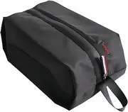 [WizeFolk] Shoe Travel Bag - Waterproof Oxford Storage Organizer 30x15x12cm, Black