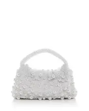 Simkhai Ellerie Imitation Pearl Embellished Mini Hobo Bag