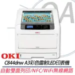 。OA。【含稅】原廠保固 OKI C844DNW A3彩色雷射LED印表機 另售B432DN、ES5112