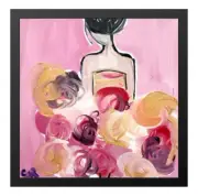 CORBELLIC EXPRESSIONISM 12X12 FLOWER LADY HANDMADE SIGNED COLORFUL ART PAINTING