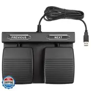 ECS PowerPoint Double Foot Pedal, USB Computer Page Turner, Hands-Free Slide