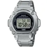 【CASIO 卡西歐】潮流復古圓形數位不鏽鋼腕錶/銀(W-219HD-1A)