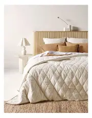 [Aura Home] Chambray Mini Stripe Coverlet in Natural