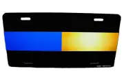 THIN BLUE YELLOW GOLD LINE POLICE DISPATCHERS METAL NOVELTY CAR LICENSE PLATE