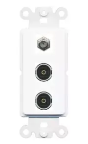 [3 Ports] COAX 2 TOSLINK Rocker Wall Plate White