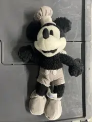 WALT DISNEY WORLD PLUSH Bean Bag Stuffed Animal 9" Mickey Mouse Steamboat Willie