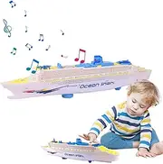 Cruise Ship Ornament - Wheel Cruises Models Flashing LED Cruise Toy - Collectible Toys For Kids Ages 3-12, Drive On The Ground