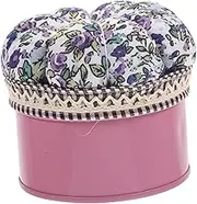 Veemoon Glass Ball Head Pin Holder Decorative Sewing Pin Cushion Organizer with Pastoral Pattern Practical for Home Office DIY Projects Lightweight Easy to Store