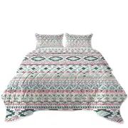 Mint Hues Aztec Stripes Coverlet