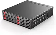 READYXIO 6 Bay SATA HDD & SSD Hot Swap Cage, 6 Bay Hard Drive Dock for 5.25' Enclosure with Cooling Fans