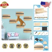 6-Piece Cat Wall Shelves with Non-Slip Features - Ideal Indoor Climbing Solution