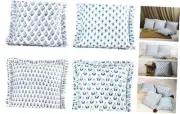Set of 4 Pure Cotton Cushion Cover Beautiful Indian Hand Cushion Cover Set - 4