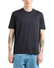 Emporio Armani Cotton Allover Jacquard Logo Tee