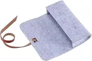 [ROMISBABA] Eyeglasses Bag Eyeglasses Case Bedside Table Clip on to Bed Arm Rest Tray Travel Size Makeup Sunglasses Bag Pouch Felt Glasses Bag Eyeglasses Storage Bag Grey