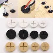 Flexible Rubber Office Desk Cord Hole Cable Tidy Grommets Covers Plugs Clamp
