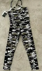 NWT $218.00 THE UPSIDE Pearl Camo Crop Tank Top & High Rise Leggings Sz. Medium