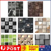 10pcs Mosaic Tile Wall Sticker PVC Waterproof Tiles Decals Kitchen Decor