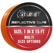 Reflective Tape 1 Inch Wide 15 FT Orange Long DOT-C2 High Intensity - 1 Inch Tra