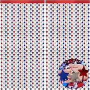 4th of July Party Decorations 2 Pack 3.3 x 6.6 FT Red White Blue Star Tinsel Foil Fringe Curtains Photo Backdrop Streamer, Patriotic Party Decor for Memorial Day Decor Fourth of July Independence Day