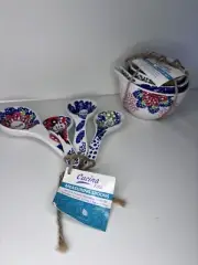 New! Cucina Vita Measuring Spoons And Measuring Cups Floral