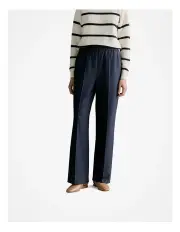 [Trenery] Pintucked Pull On Pant in Navy